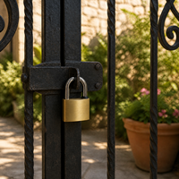 Cadenas rond en laiton, vente directe usine, 20-60mm, verrouillage à clé, double levier, étanche IP65, durable, 3 clés