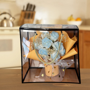 Boîte-cadeau personnalisée de bouquet de roses de haute qualité avec fleurs séchées effet ciel étoilé, guirlande lumineuse pour Noël et la Saint-Valentin - Product Image 1