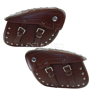 Sacoche latérale pour <span class=keywords><strong>moto</strong></span>, noir/marron, sacoche à outils, sacoche de selle pour Harley Sportster <span class=keywords><strong>XL</strong></span> 883 1200 Touring Dyna Softail Glide - Product Image 2
