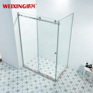 Chất Lượng Cao Khách Sạn Nhà Phòng Tắm Duy Nhất Trượt Vòi Hoa Sen Cửa Không Khung Hình Chữ Nhật 304 Thép Không Gỉ Tempered Glass Phòng Tắm - Product Image 2