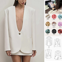Jas Wanita Model Blazer Kerah V Kancing Tunggal Lengan Panjang untuk Musim Dingin, Cocok untuk Kantor, Kasual, dan Elegan, Produksi Pabrik Grosir, Desain Khusus