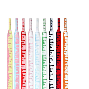 Cordones de poliéster planos de 8 mm RY X05 con efecto tie-dye creativo, degradado de colores, de repuesto para <span class=keywords><strong>AF1</strong></span> y zapatillas de los años 70, al por mayor - Product Image 3