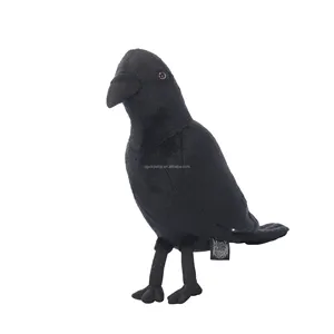 High Quality Stuffed Bird Animal Toys Pure Black Bird Mascot Doll Birds Are Birthday Gifts For Children