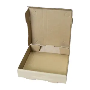 ZY suppliers 10" Length x 10" Width x 2" Depth Lock Corner Clay Coated Thin Pizza Box corrugated cardboard custom logo pizza box