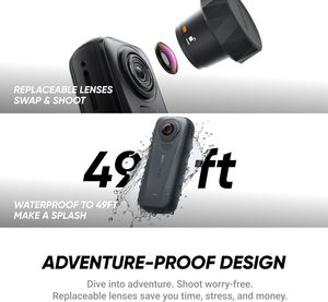 กล้องแอคชั่น 360 องศา รุ่นใหม่ เซ็นเซอร์ CMOS กันน้ำ 15 เมตร ป้องกันการสั่นไหว เลนส์เปลี่ยนได้ ภาพคมชัดระดับ 8K HD บันทึกวิดีโอแบบ MicroSD สำหรับ Vlog และกีฬา - Product Image 5