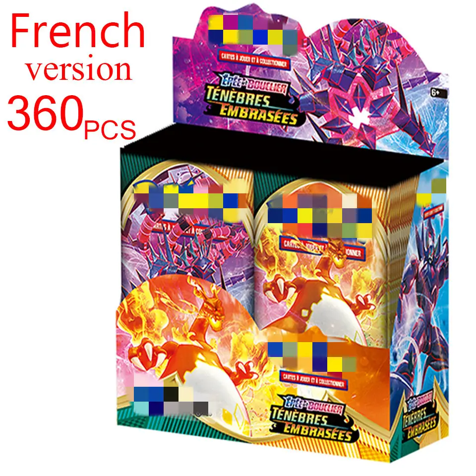 360Pcs French& SpanishPokemom Cards TCG: Sun & Moon Unbroken Bonds Booster Box Trading Card Game Pokemom Card Kids Toys
