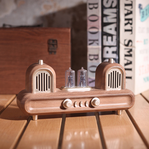 Altavoz Inalámbrico Vofull, Radio Vintage con Reloj FM, Audio USB, Radio de Mesa Antigua con Lámpara de Tubo - Product Image 3