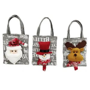 Custom Noel Bag Winter Holiday Christmas Reusable Drawstring Bag Santa Claus Bags