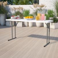 Neuer Tragbarer Moderner Outdoor 6ft Esstisch Weiß HDPE Kunststoff Klapptisch