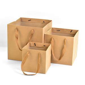 Customized logo Recycled Tote Gift or Shopping Kraft <strong>Paper</strong> <strong>Bag</strong> - Product Image 3