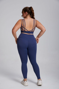 XXXL Sexy Strap Leve Sutiãs Esportivos Mulheres Correndo à Prova de Choque Beleza Voltar Imprimir Yoga Vest Plus Size Ginásio Fitness Yoga Conjuntos - Product Image 4