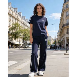 Conjunto Deportivo Personalizado con Logotipo para Mujer, con Franjas Laterales, Conjunto de 2 Piezas, Pantalones Deportivos, <span class=keywords><strong>Ropa</strong></span> de Fitness - Product Image 6