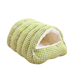 Уютная закрытая лежанка для кошек с мягким плюшевым наполнителем, клетка-лежанка в клетку для домашних животных, уютное место для отдыха - Product Image 2
