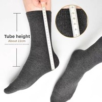 Chaussettes longues décontractées pour hommes, extra-longues, épaisses, noires, montantes, printemps-été, taille haute, absorbant la transpiration, en polyester, couleur unie