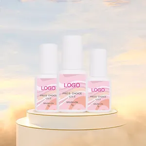 Profissional de alta qualidade Clear Pink Nail Glue 2g 7g 10g 15g logotipo personalizado textura líquida Press On Glue para Nail Art Tip