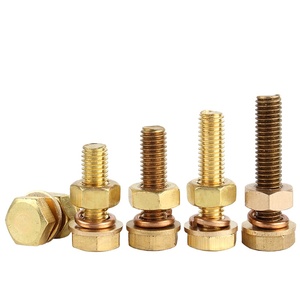 Juego de tuercas de tornillo Hexagonal exterior de latón Daquan Almohadilla plana de latón Almohadilla elástica Perno de combinación Estándar nacional M4 M8 M10 M18 - Product Image 1