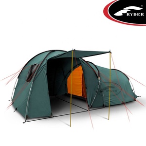Tenda del Tunnel del palo della lega di nastratura della cucitura leggera di 2-3 persone di trattamento di 4 stagioni stampata su ordinazione con un vestibolo - Product Image 6