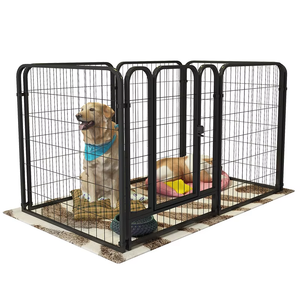 Clôture pour <span class=keywords><strong>chien</strong></span> multifonctionnelle classique en tailles petite, <span class=keywords><strong>moyenne</strong></span> et grande, cage pour animaux de compagnie en tube carré pour chiens - Product Image 6