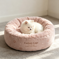 Cama para Mascotas Calming Nest, Personalizada con Impresión, Tela de Felpa Suave y Agradable al Tacto, Tapete Antideslizante, Costuras Lisas, Cojín para Dormir Tipo Sofá