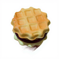 Jouet anti-stress tendance en forme de gâteau gaufre coloré, en PU réaliste, à remontée lente, souple et sensoriel, cadeau de bureau original