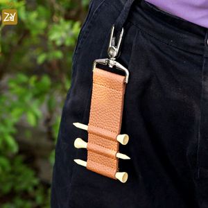 Expédition Rapide – Porte-tee de golf en cuir PU 5 couleurs avec 5 emplacements, impression en relief, support de golf portable, cadeau promotionnel - Product Image 1