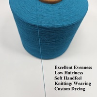 Fil mélangé en coton cardé régénéré et polyester recyclé, écologique, de 3s à 20s, 30 couleurs pour le tissage et le tricotage