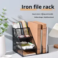 Modelo 023, Bandeja de Archivo Metálica de Escritorio, Soporte para Documentos A4, Resistente al Desgaste, Organizador de Almacenamiento de Datos para Oficina
