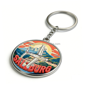 Porte-clés Souvenir en Métal Avion Rotatif <span class=keywords><strong>Vienne</strong></span> <span class=keywords><strong>Autriche</strong></span> Salzbourg pour Cadeaux - Product Image 3