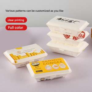 Boîtes à emporter en papier de qualité alimentaire personnalisables en gros avec option logo, boîtes à petit-déjeuner jetables en papier blanc - Product Image 3