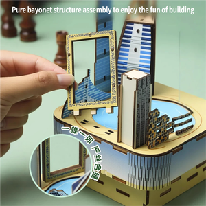 Rompecabezas 3D de Madera en Oferta, Modelo Estéreo DIY de la Arquitectura de Dubái, Caja Musical Educativa, Juguete de Regalo - Product Image 4