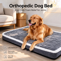 Lit pour chien surélevé de luxe, motif uni, doublure imperméable, tissu durable, housse amovible, forme carrée, rembourrage en mousse de polyuréthane