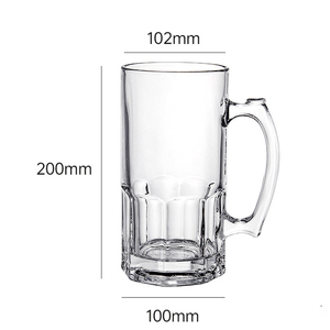 Spot Wholesale bar Hogar Restaurante Jarra de <span class=keywords><strong>cerveza</strong></span> de vidrio 1000ml Taza de <span class=keywords><strong>cerveza</strong></span> de vidrio de gran capacidad con asa - Product Image 5