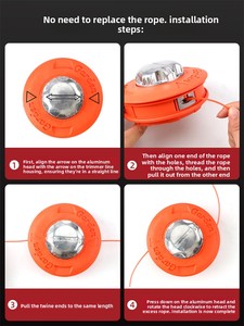 Tête de débroussailleuse électrique universelle orange, brosse à corde, désherbeur, pas de démontage requis, ensemble d'accessoires durables - Product Image 6