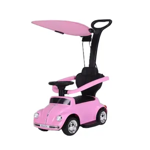 רישיון ורוד מיני לרכב עבור תינוק לרכב על מכונית תינוק מכונית חשמלית עם push בר