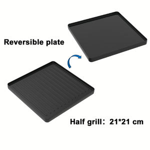 8-Person Raclette <strong>Grill</strong>, 1400W Electric <strong>Grill</strong> with Half Stone &amp; Griddle, 8 Cheese <strong>Pans</strong> &amp; Spatulas - Product Image 4