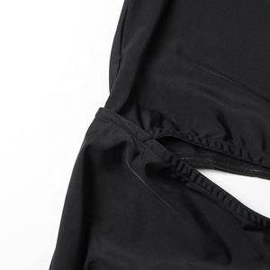 OUDINA New <span class=keywords><strong>monospalla</strong></span> a maniche lunghe <span class=keywords><strong>con</strong></span> <span class=keywords><strong>spacco</strong></span> irregolare elegante <span class=keywords><strong>abito</strong></span> <span class=keywords><strong>lungo</strong></span> senza schienale tinta unita da donna abiti da sera - Product Image 5