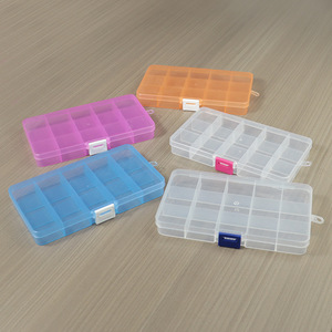 15 Grid Plastic <b>Storage</b> <b>Box</b> For Jewelry Accessories Desktop Organizer With Lid For <b>Small</b> Parts Organization - Product Image 3