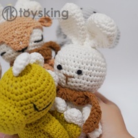 Jouets en crochet faits à la main, animaux en peluche à pattes courtes, lapin, girafe, éléphant, dinosaure et renne, amigurumi, cadeau pour bébés et enfants, CE CPC