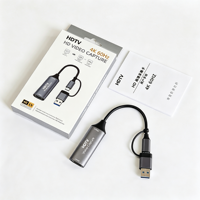 Tarjeta de Captura de Video HDTV 4K 60Hz, USB 3.0 Tipo C, Salida Dual, Dispositivo de Captura de Juegos para Transmisión en Vivo y Grabación, Compatible con PC