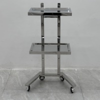 Chariot pliable en acier inoxydable meubles de salon de beauté chariot de salon machine de salon tenant le chariot plateau à outils