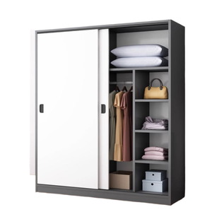 Chambre à coucher moderne simple à louer Armoire de rangement à portes coulissantes avec garde-robe de rangement en MDF - Product Image 3