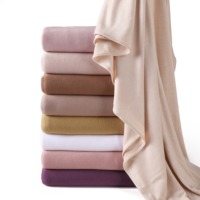 Écharpe légère en jersey de coton mercerisé pour femme, douce, respirante, couleur unie, longue étole, foulard musulman extensible, hijab