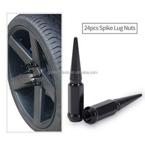 Juego de tuercas de rueda sólidas, 24 unidades, negro, con enchufe para Dodge - Product Image 5