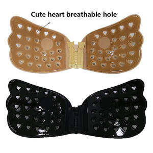 女性セクシースポンジウイング形状通気性洗えるストラップレスランジェリー穴ブレストジッパー付きフルアップブラッシャー - Product Image 2