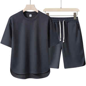 Abbigliamento sportivo Casual da uomo estivo con stampa <span class=keywords><strong>di</strong></span> moda e girocollo Shorts completo a due pezzi a maniche corte - Product Image 4