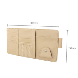 Multiuso <span class=keywords><strong>Auto</strong></span> parasole custodia con Multi-pockets in pelle PU Organizer per carte di credito e occhiali - Product Image 6