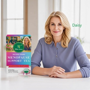 ชาสมุนไพรสำหรับวัยหมดประจำเดือนออร์แกนิกสำหรับรักษาความสมดุลของฮอร์โมนและรอบประจำเดือนทรงหลวมรสชาดำ cohosh & โคลเวอร์สีแดง - Product Image 1