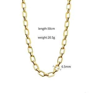 Stainless Steel Flat <b>Cross</b> Necklace 18K Gold Titanium Steel Colorfast For Party Occasion Geometric <b>Chain</b> Geometry XL-00138 - Product Image 4
