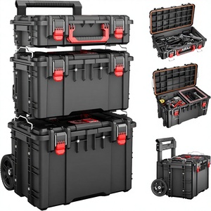 Airaj Heavy Duty Aluminum <strong>Rolling</strong> <strong>Tool</strong> <strong>Box</strong> Waterproof Wheels Modular Stackable Design Telescopic Pull Rod Handle Removable <strong>Box</strong> - Product Image 1