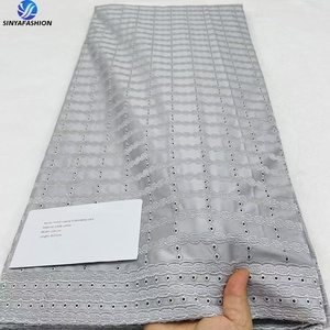 <span class=keywords><strong>Pizzo</strong></span> Voile Svizzero Africano Sinya in Svizzera, 100% Cotone di Alta Qualità, Lussuoso Tessuto Ricamato per Abbigliamento Maschile - Product Image 3